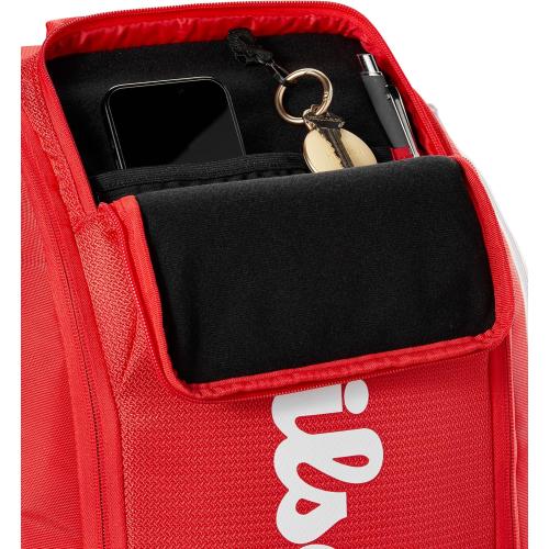Wilson 2025 Super Tour Red Tennis Racket Bags - Red/White