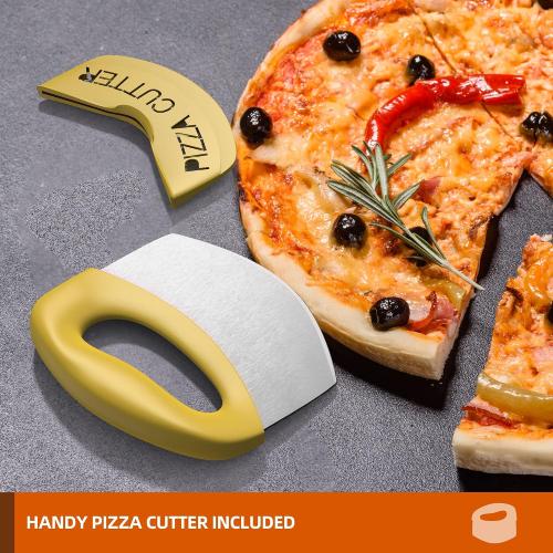 Meykwod Pizza Peel 12 inch, Aluminum Pizza Paddle, Metal Pizza Peel, Pizza Spatula for oven, with Foldable Wood Handle, Pizza oven accessories
