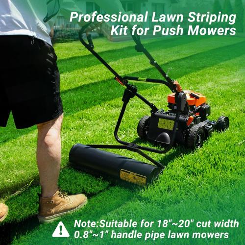 Suchtale Lawn Striping Kit for Push Mowers, Heavy-Duty Stainless Steel Roller, Universal DIY Lawn Striper with Large Easy-Fill Sand Port & Funnel, Adjustable Design, Fits Gas or Electric Lawn Mowers