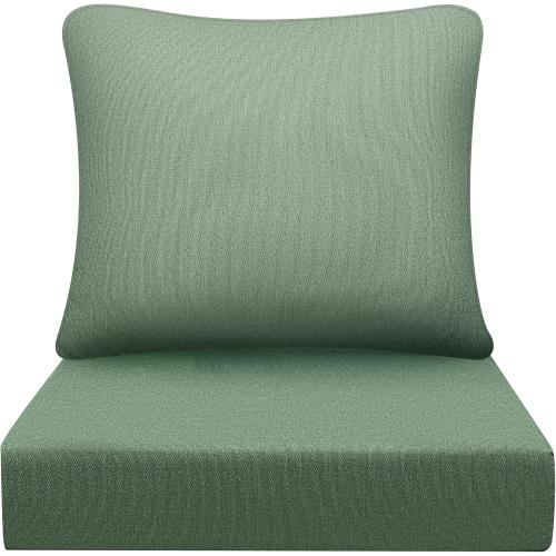Art Leon Waterproof Outdoor Seat Cushion 24x 24 30D High Density Foam Patio Chair Cushions with Non-Slip Backing Patio Cushions for Patio Furniture Porch Swing Garden Bench Camping Stadium Green