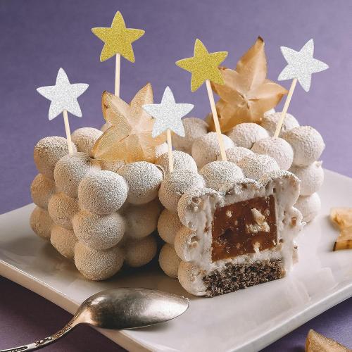 Pistha 50 Pcs Star Cupcake Toppers Glitter Twinkle Star Cupcake Picks for Wedding Baby Shower Birthday Party(Gold,Silver)