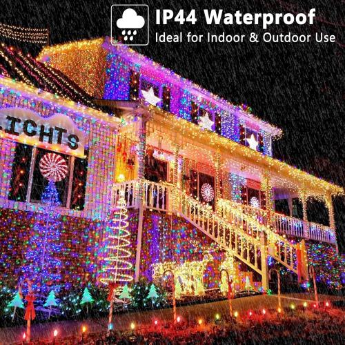 BrizLabs Smart Christmas String Lights, 115ft 300 LED Cool White & Multicolor Color Changing Christmas Lights with App & Voice Control, Dimmable Music Sync Xmas Tree Light for Indoor Outdoor Decor