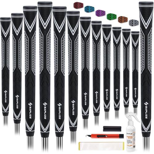 SAPLIZE High-performance Rubber Golf Grips 13 Pack, High Shock Absorption, Non-slip, Choose, Std/Mid/Jumbo, CC10 Series