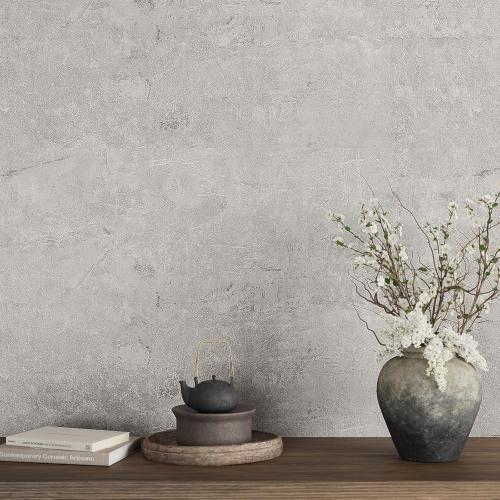 Industrial Limewash Concrete Wallpaper Peel and Stick for Bedroom Bathroom 15.7 x 78.7 Self Adhesive Grey Cement Wallpaper Waterproof Removable Concrete Contact Paper for Countertops Walls