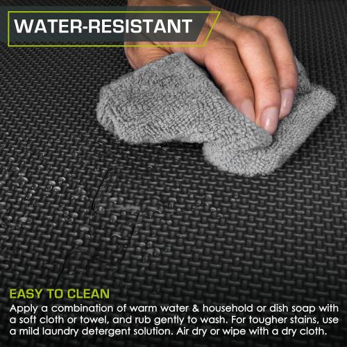 ProsourceFit Exercise Puzzle Mat 3/4 - Black-96