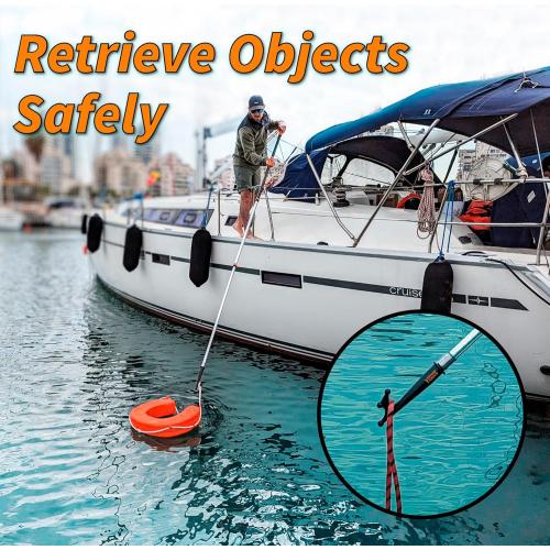 EXTEND-A-REACH Boat Hook for Docking with Telescoping Extension Pole | Durable, Floating, Lightweight & Sturdy Telescoping Boat Hook Pole // The Ultimate Pool for Docking, Push-Pull and Boating