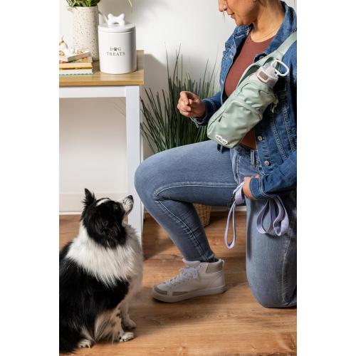 Ello Crossbody Sling Water Bottle Bag | Fits 24oz Bottles Zipped | Hands-Free Carrier with Pockets, Adjustable Strap, Drawstring Fastener | Machine Washable