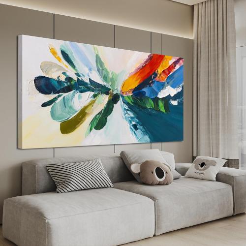 Canvas Wall Art Decor Modern Wall Art Pictures For Living Room Blue White Wall Art Decor Canvas Abstract Art Colorful Abstract Wall Art Prints Art Work For Bedroom Office Home Wall Decor 24 x 48