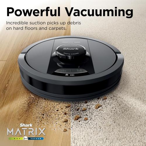 Shark Matrix Plus 2in1 Robot Vacuum & Mop with Sonic Mopping, Matrix Clean, Home Mapping, Bagless Self Empty Base, Voice Control, for Pet Hair, WiFi, RV2400WS (Renewed)