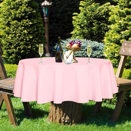 Fitable Pink Round Tablecloth 60 inch, Stain and Wrinkle Resistant Washable Polyester Table Cloth for Dining Buffet Parties and Camping