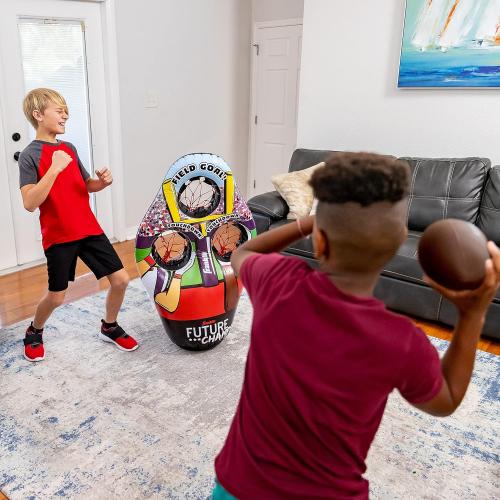 Franklin Sports Kids Football Target Toss Game - Inflatable Throwing Target Toy with Soft Mini Footballs - Fun Kids Sports Game