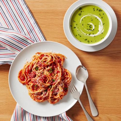 Amazon Basics 18-Piece Complete Kitchen Dinnerware Set, Microwave and Dishwasher Safe, Plates, Dishes, Bowls for Everyday Use, Service for 6, White Porcelain Coupe