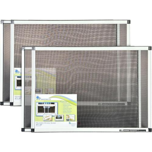 Fenestrelle Expandable Window Screen – 20″ H × 28″–54″ W Horizontal, 2‑Way Adjustable Window Screen with Flame Resistant Fiberglass Mesh, Pack of 2