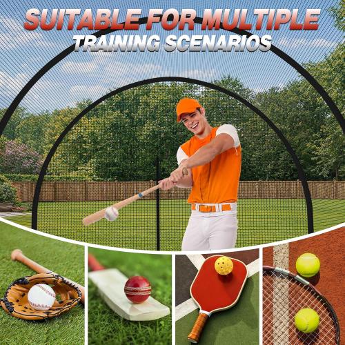 Batting Cages for Backyard,22/30/35/45ft Baseball Batting Cage Net | Anti-Tear Netting Batting Training Cage with Sturdy Steel Frame for Outdoor Use