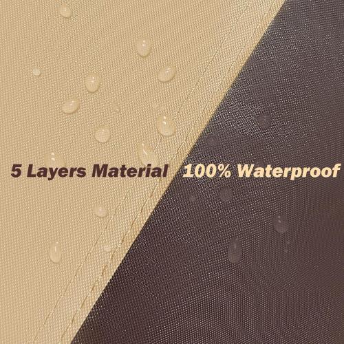 Car Cover Waterproof All Weather Compatible with Toyota Camry Sedan Solara (1996-2024), Outdoor Anti-UV Sun Rain Protection Full Exterior Cover (Camel with Brown)