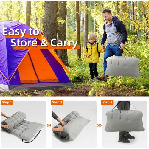 Fragess Portable Camping Cot, 600LBS Max Load, Extra Wide with Thick Mattress, Folding Cot for Outdoor Camping/Office, Home Nap (Grey)