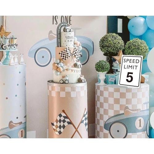 Race Car Birthday Decor, Speed Limit Sign, Fast Five, Race Car Birthday Party Decorations, 8×11 Wooden Play Sign with Stand, Let's Go Racing Party Supplies for Boy Race Fans - LP066
