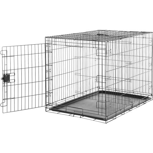 Amazon Basics - Durable, Foldable Metal Wire Dog Crate with Tray, Single Door, 42 x 28 x 30 in, Black