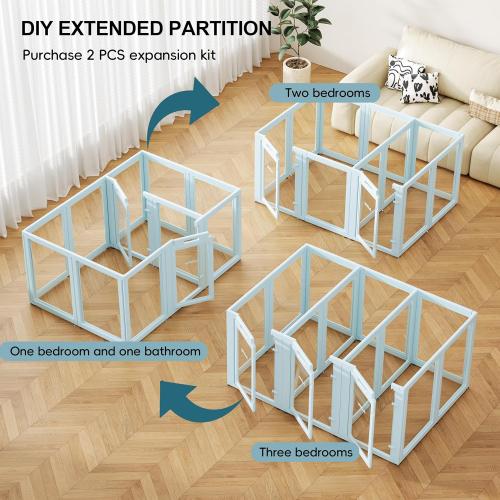 Clear Acrylic Dog Playpen with Door - 24 Inch Tall Puppy Playpen - Easy Assemble Pet Fence - 12 Panel Indoor Dog Play Pen for Puppies/Small (24 Inch High, 12 Panel)
