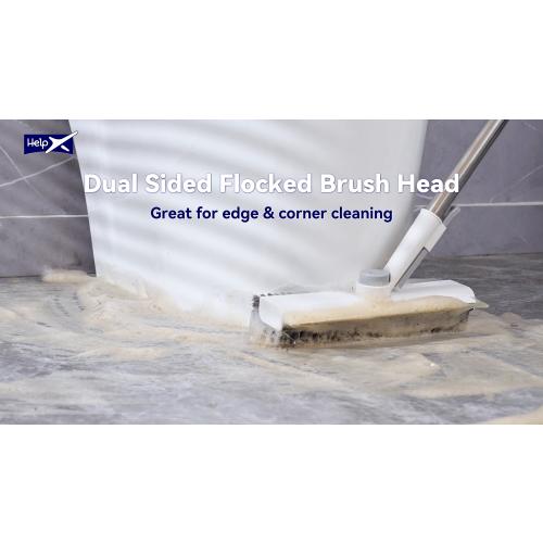 3 in 1 Floor Scrub Brush with Long Handle, Multi-Angle Swivel Head