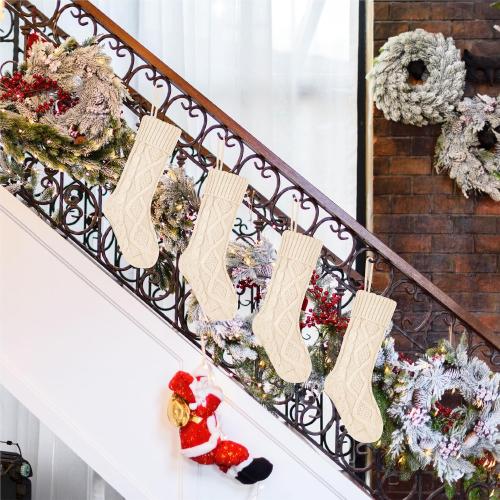 Mr. Pen- Christmas Stockings, 4 Pack, 18 Cream Stockings Christmas, Stockings for Christmas, Stocking Christmas, Cream Knit Stockings Christmas Stocking, Cream Christmas Stockings