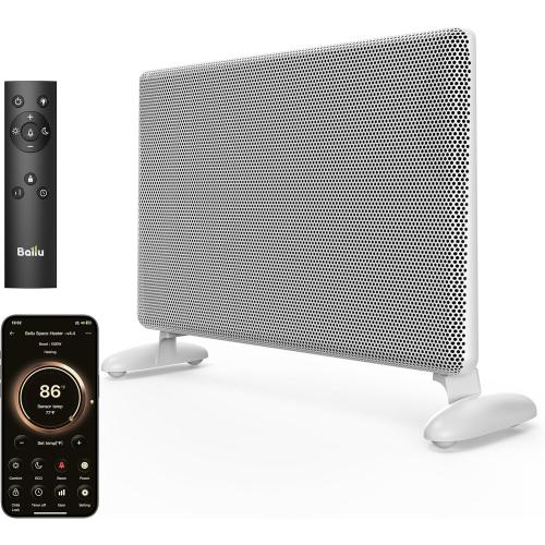 Ballu Mica Infrared Space Heater Indoor Use,Large Room Panel Heater with Programmable Thermostat,WiFi App Control,Portable Stand or Wall Mount,Energy Efficient Smart Quiet Heater,Work with Alexa,White