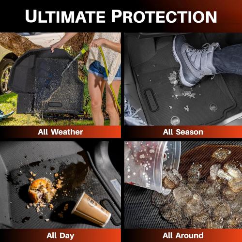 BaseLayer Elite Floor Mats for Ford F150 (2015-2026) SuperCrew and (2022-2025) Lightning - Made in USA – Precision Fit Heavy Duty All-Weather Mats for Raptor, King Ranch, Lariat, Tremor - Front & Rear