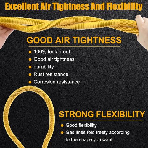 48 Gas Dryer Hose Kit,Stainless Steel Stove Gas Line with Connector 1/2 MIP 1/2FIP 3/4MIP Fitting,5/8 OD(1/2 ID) Gas Connector Kit for Stove,Gas Stove, Dryer,Water Heater-by MIFLUS