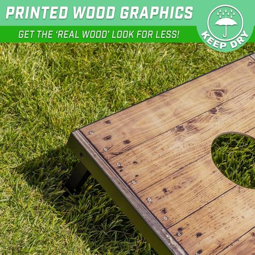 GoSports Portable Cornhole Sets, 8 Styles – Choose 4 x 2 ft or 3 x 2 ft - , Travel Case, and Game Rules. Including 8 beans bag