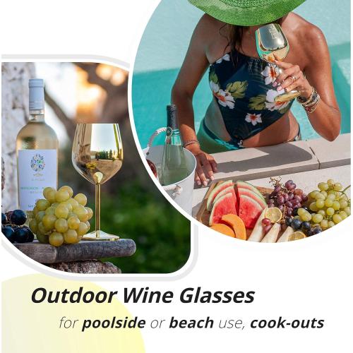 Color Gold Gusto Nostro Stainless Steel Wine Glass - 18 oz Unbreakable Gold Wine Glasses for Travel, Camping and Pool - Fancy, Unique and Cute Portable Metal Wine Glass for Outdoor Events, Picnics (Set of 2)