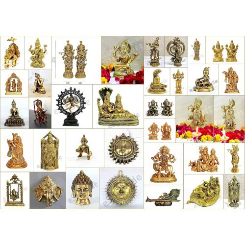 Size 21 eSplanade - Brass Radha Krishna - Big Size - Brass Radha Idol Statue Sculpture (21) (Krishna Antique)