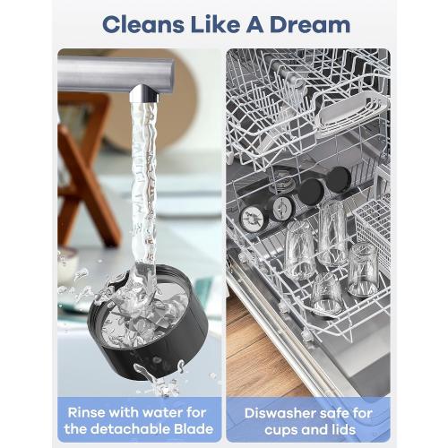 Ganiza Smoothie Blender, 900W Blenders for Shakes and Smoothies, 15-Piece Personal Blender and Grinder Combo for Kitchen, Smoothies Maker with 4 BPA-Free Portable Cup, Nutritious Recipe