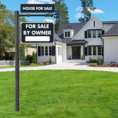 Real Estate Sign Post, 100 in Commercial Realtor Home for Sale Hanging Ads, Business Hours Advertisement Post for Yard , for sale by owner yard sign, 35 Arm Holds Up to 25 Sign, （No sign included）