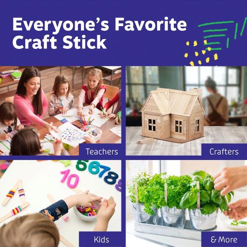 Artlicious 1000 Pcs Wooden Craft Sticks, Popsicle Sticks for Crafts, Icecream Stick, Wooden Sticks, Wax Stick, Tongue Depressors Wood Craft