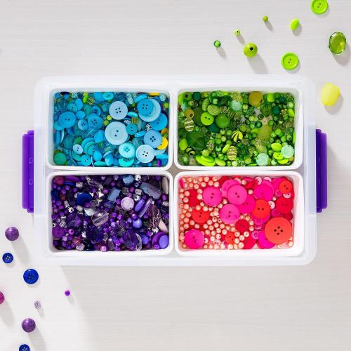 IRIS USA 9 Qt. Plastic Craft Storage Container Bins with Lids, 1 Pack, Small Art & Office Supply Organizer Tote, Sensory Bins & Boxes for Home & University, Latchable, Stackable, Portable, Clear