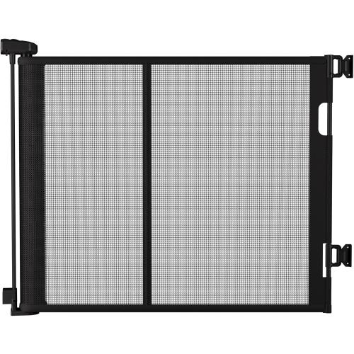 55 inches Retractable Baby Gate, 34 inches Tall Extra Wide Pet Gate for Stairs, Hallways and Doorways, Indoor Outdoor Safety Gate for Toddlers & Small Dogs, Black
