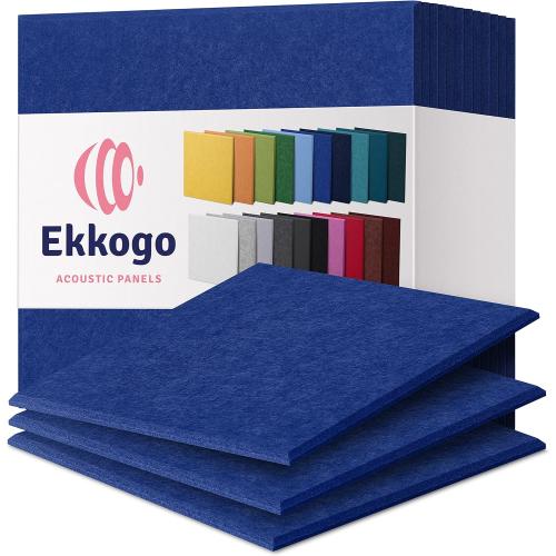 Color Blue Acoustic Panels 12-Pack Soundproof Wall Panels 12X12X0.4 Sound Panels High Density Sound Dampening Panels - [Admiral Blue Square]