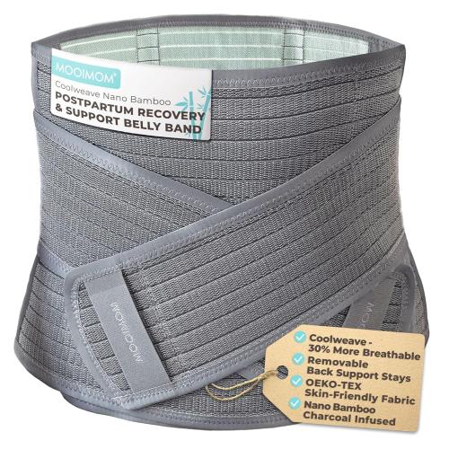 Postpartum Belly Band, Breathable Abdominal Binder for C-Section Recovery, Adjustable Belly Wrap with Lower Back Support, Post Surgery Belly Binder & Postpartum Belt for Women After Birth