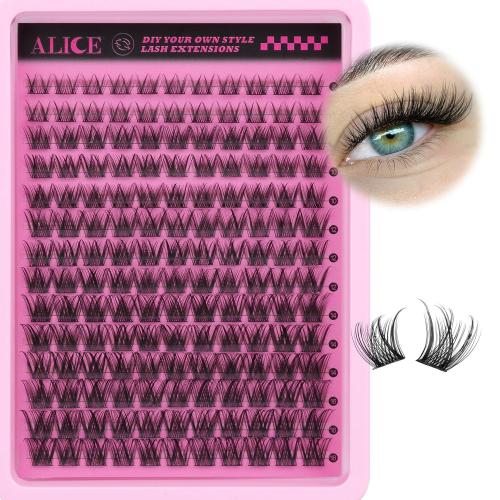 ALICE Natural Cluster Eyelash Extensions Lash Clusters DIY Lash Extensions Wispy Eyelash Clusters Individual Lashes 154pcs