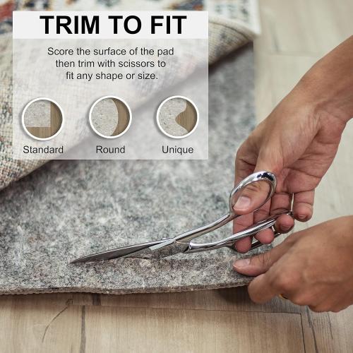 Mohawk Home 8' x 10' Non Slip Grip Rug Pad 1/4 Thick Dual Surface Felt Cushion   Rubber Gripper - Safe for All Floors