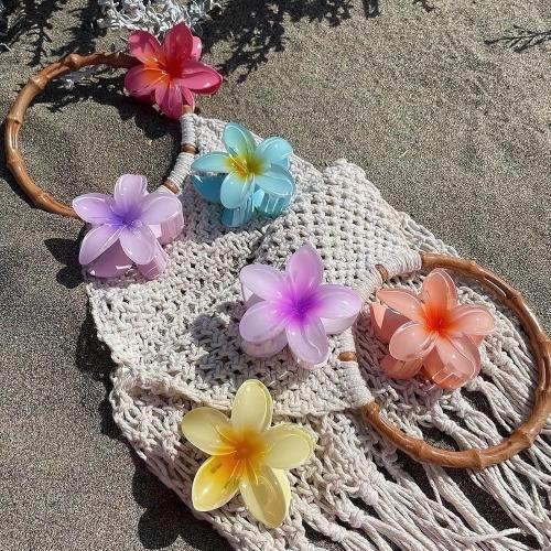 GQLV Flower Hair Claw Clips-4PCS for Thick Hair,Strong Hold Nonslip,Hawaiian,Cute Large Hair Clips,Banana Clip for Thin Hair,Hair Accessories for Women Girls Holiday Gifts (A-4pcs large colorful
