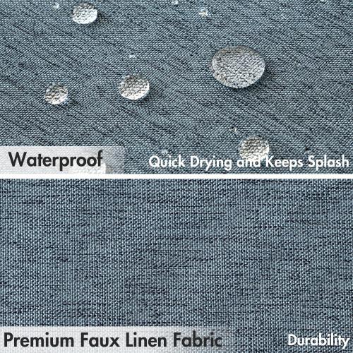 MIULEE Extra Long Linen Shower Curtain 84 Inch Long with 12 Metal Hooks Modern Washable Heavy Fabric Shower Curtain Set Waterproof Thick Cloth Shower Curtains for Bathroom Bathtub, 72 x 84, Dusty Blue