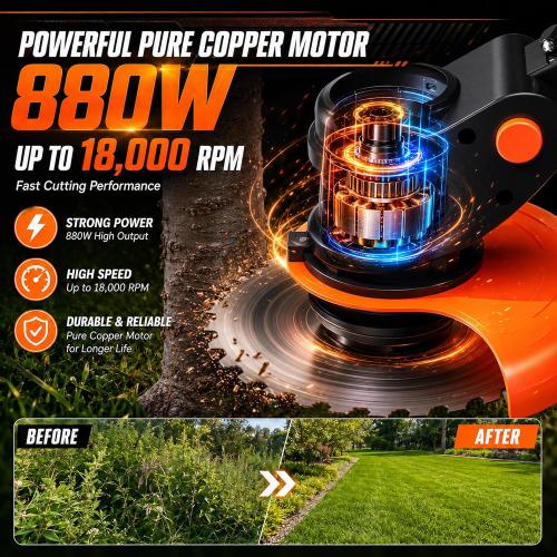 ‼️missing pieces‼️Cordless Weed Wacker, 21V Stringless Grass Trimmer & Edger | Weed Eater, 2×4.0Ah Batteries & Charger, 4 Versatile Blades, 3.9Lbs, 120min Runtime, Adjustable, For Grass/Brush/Edging