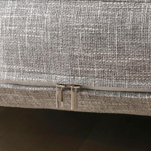 OctoRose Full Size 2 Side Zipper Upholstery Thick Linen Silver Futon Cover Sofa DayBed Mattress Slipcover Couch Protector (Linen-Silver, Full Size)