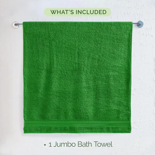 Elegant Comfort Three Line Popcorn Towel Set for Bathroom 35 x 70 inches, Premium Hotel Quality 1-PACK Jumbo Towels, 100% Turkish Cotton,Soft and Durable, Quick Dry and Highly Absorbent, Emerald Green