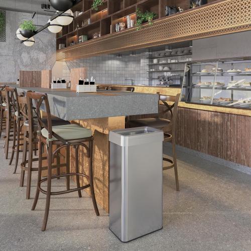 iTouchless 80 Liter / 21 Gallon Open Top Kitchen Trash Can and Recycling Bin, Rectangular Extra-Large Capacity Commercial Grade Stainless Steel, for Home, Office, Work, Business, Store, Garage