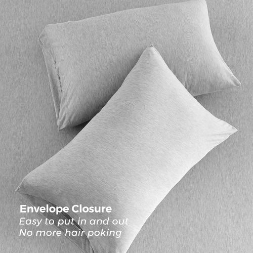 Pure Bedding Bed Sheets - King Sheet Set [6-Piece, Heather Light Grey] - Hotel Luxury 1800 Brushed Microfiber - Soft and Breathable - Deep Pocket Fitted Sheet, Flat Sheet, Pillow Cases