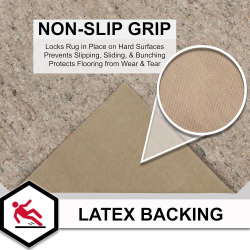 Mohawk Home 2' x 4' Non Slip Rug Pad Gripper 3/8 Thick Dual Surface Felt   Rubber Gripper - Safe for All Floors