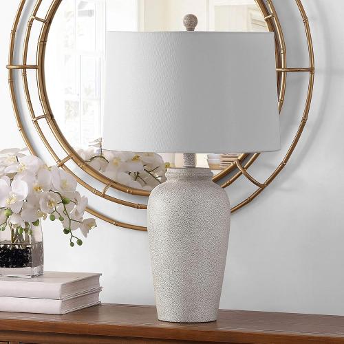 SAFAVIEH Lighting Collection Sabrin Modern Cream 26-inch Bedroom Living Room Home Office Desk Nightstand Table Lamp (LED Bulb Included)