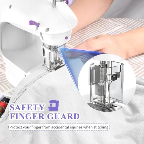 Sewing Machine for Beginners with Fabrics&Finger Guard, Mini Size